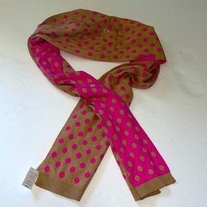 Lands End reversible Knit polka dot scarf/ wrap